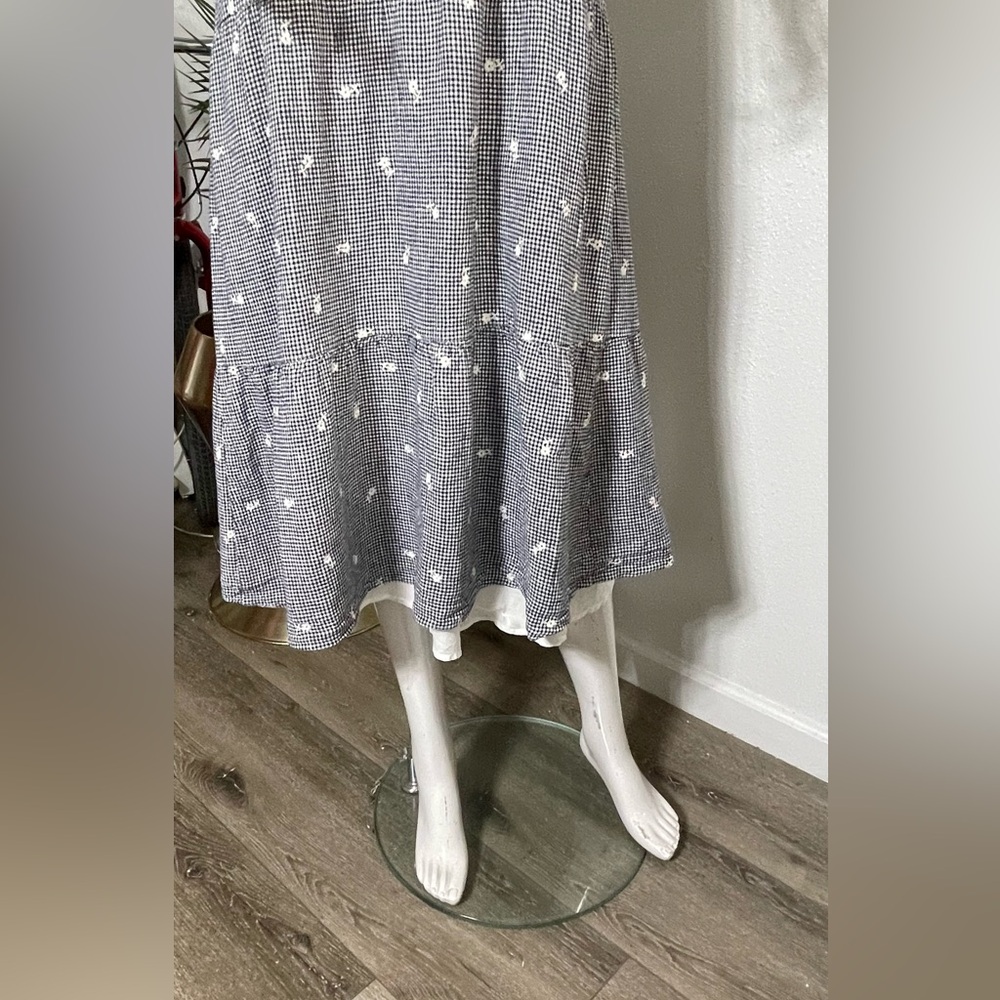 Madewell Gray Floral Tiered Midi Dress - Picture 12 of 14